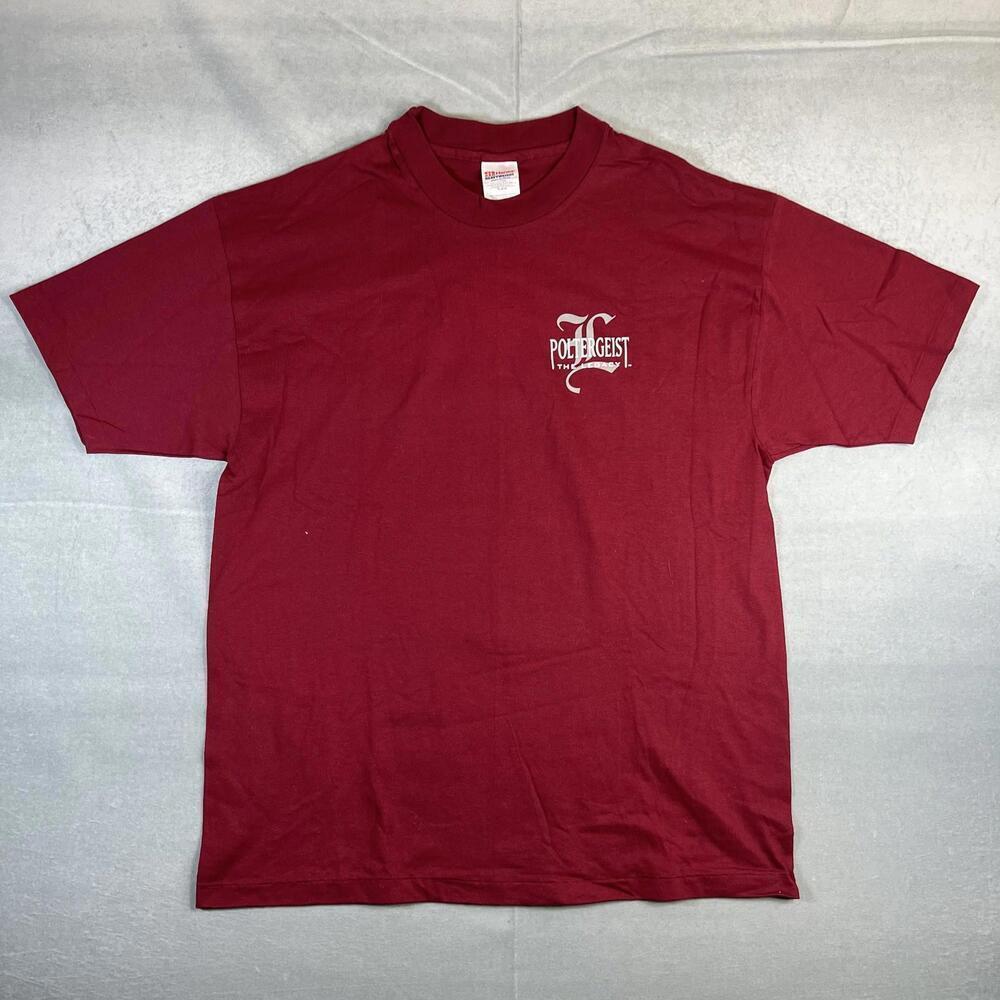 VTG Poltergeist The Legacy T Shirt Mens XL Red MGM Lion Logo Single Stitch 90s - Picture 2 of 9